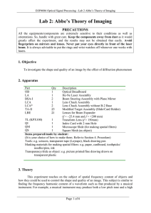 Lab 2: Abbe Theory of Imaging