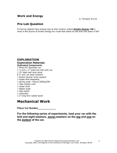 Work and Energy - Student Worksheet