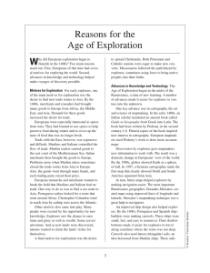 Reasons for the Age of Exploration