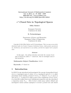 m-Closed Sets in Topological Spaces
