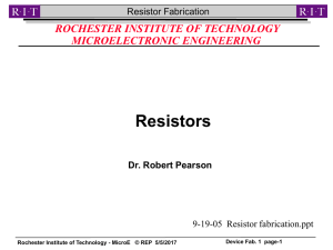 Diodes, Resistors and Capacitors - RIT - People