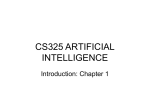 CS325 ARTIFICIAL INTELLIGENCE