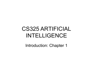 CS325 ARTIFICIAL INTELLIGENCE