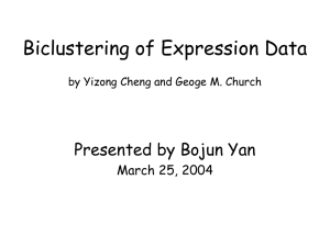 Biclustering of Expression Data