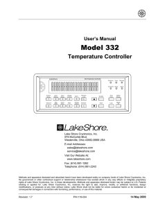 Model 332 - Lake Shore Cryotronics, Inc.