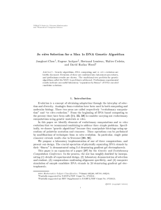 In vitro Selection for a Max 1s DNA Genetic Algorithm
