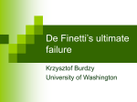 De Finetti`s ultimate failure - Department of Mathematics | University