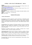 ANIMAL AND PLANT PHYSIOLOGY 2010-11