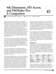 4th Dimension, MS Access, and FileMaker Pro