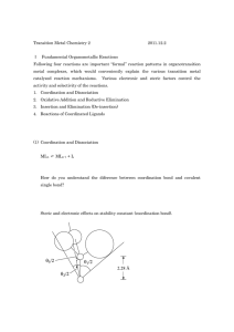 Transition Metal Chemistry 2 2011.12.2 Ⅰ Fundamental