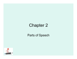 Chapter 2 Parts of Speech