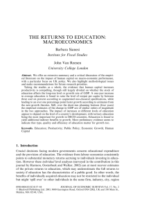 the returns to education: macroeconomics