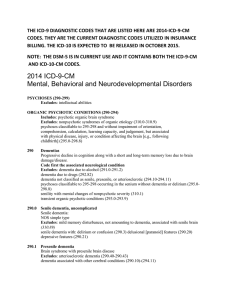 2014 ICD-9-CM Mental, Behavioral and