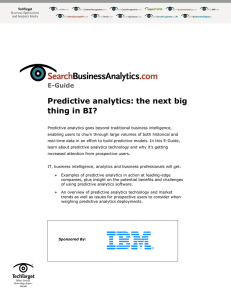 Predictive analytics: the next big thing in BI?