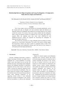 Relationship Between Major Eruptions and Large Earthquakes: A