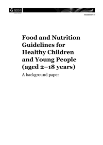 Food and nutrition for children and young people