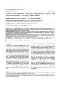 Modified Ultrafiltration During Cardiopulmonary Bypass and