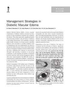 Management Strategies in Diabetic Macular Edema