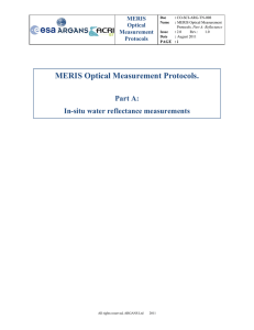 MERIS Optical Measurement Protocols. - MERMAID