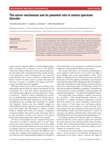 The mirror mechanism and its potential role in autism