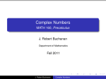 Complex Numbers - MATH 160, Precalculus