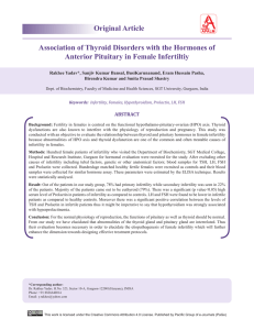 Association of Thyroid Disorders with the Hormones of Anterior