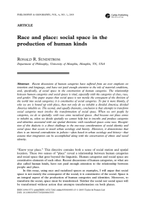 Race and place: social space in the production of human kinds