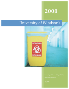 University of Windsor Biological Safety Manual ()