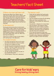 Teachers` Fact Sheet - Care for Kids` Ears