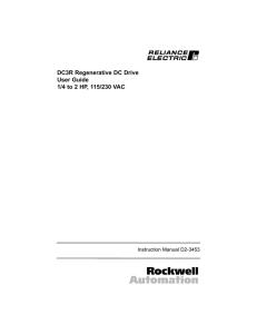DC3R Regenerative DC Drive User Guide 1/4 to 2 HP, 115/230 VAC