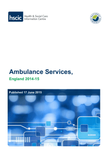 Ambulance Services, England 2014-15
