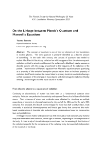 On the Linkage between Planck`s Quantum and