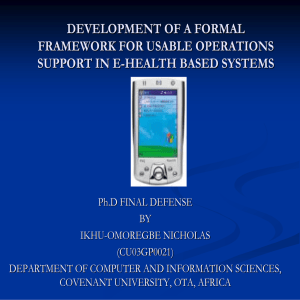 development of a formal framework for usable operations support in