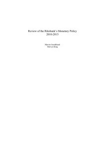 Review of the Riksbank`s Monetary Policy 2010-2015