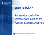 IIASA International Institute for Applied Systems Analysis