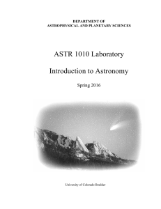 ASTR 1010 Laboratory Introduction to Astronomy