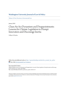 Clean Air Act Dynamism and Disappointments