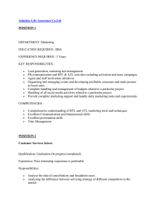 POSITION 1 DEPARTMENT :Marketing EDUCATION REQUIRED