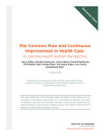 The Common Rule and Continuous Improvement
