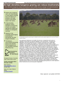 At high densities kangaroo grazing can reduce biodiversity