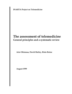 Assessment of telemedicine