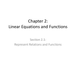 Chapter 2: Linear Equations and Functions