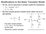 Modifications to the Basic Transistor Model