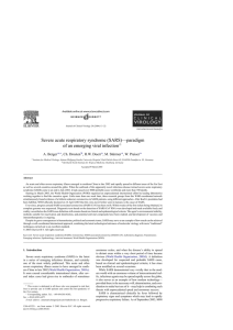 Severe acute respiratory syndrome (SARS)—paradigm of an