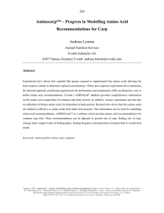 Amino acid requirements of common carp – Recent