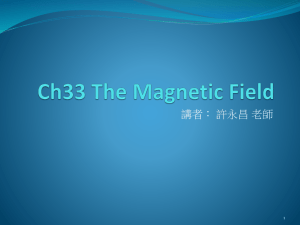 Ch33 The Magnetic Field
