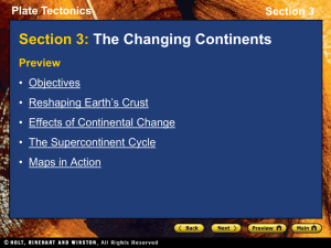 Plate Tectonics Section 3 The Supercontinent