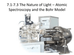 Atomic Spectroscopy and the Bohr Model