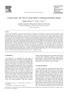 Visual acuity: the role of visual input in inducing postnatal change