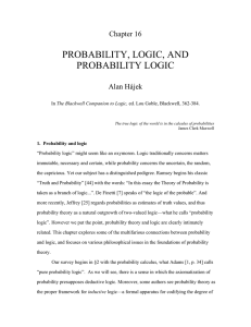 probability, logic, and probability logic